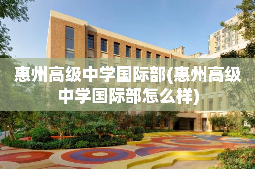 惠州高级中学国际部(惠州高级中学国际部怎么样)