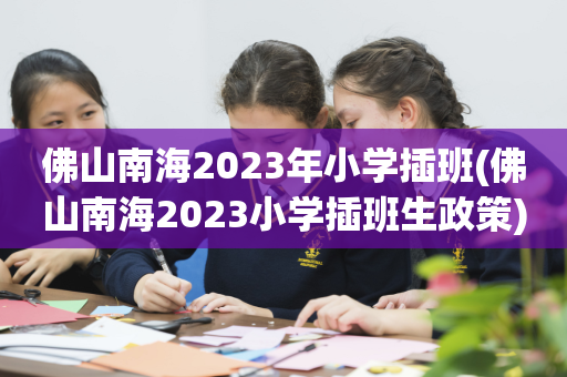 佛山南海2023年小学插班(佛山南海2023小学插班生政策)