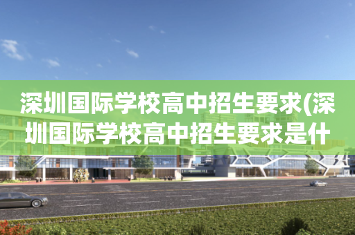 深圳国际学校高中招生要求(深圳国际学校高中招生要求是什么)