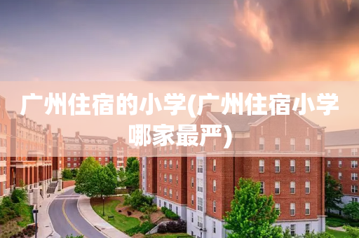广州住宿的小学(广州住宿小学哪家最严)