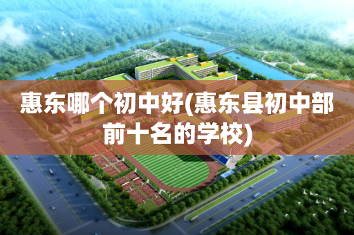惠东哪个初中好(惠东县初中部前十名的学校)