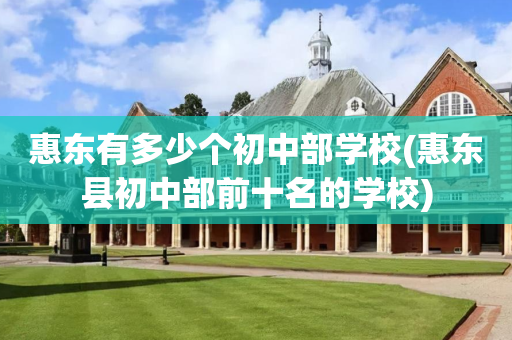 惠东有多少个初中部学校(惠东县初中部前十名的学校)