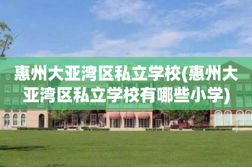 惠州大亚湾区私立学校(惠州大亚湾区私立学校有哪些小学)