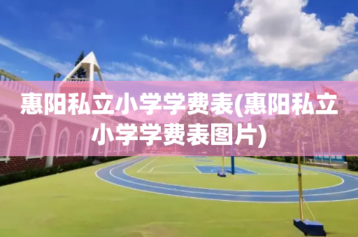 惠阳私立小学学费表(惠阳私立小学学费表图片)