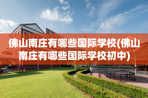佛山南庄有哪些国际学校(佛山南庄有哪些国际学校初中)