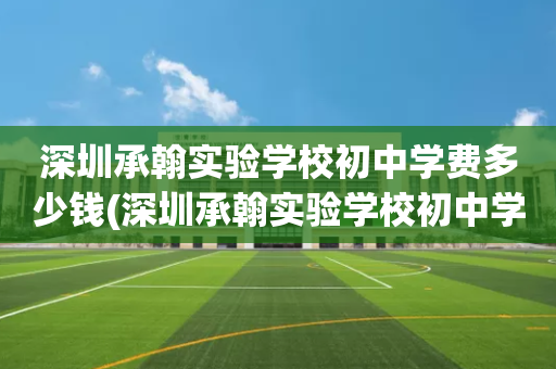 深圳承翰实验学校初中学费多少钱(深圳承翰实验学校初中学费多少钱啊)