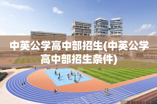 中英公学高中部招生(中英公学高中部招生条件)