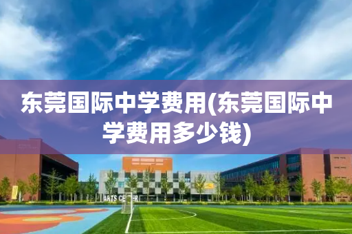东莞国际中学费用(东莞国际中学费用多少钱)