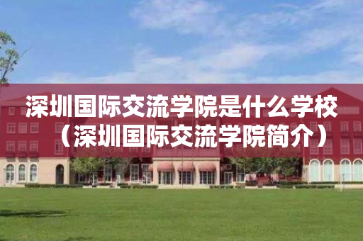 深圳国际交流学院是什么学校（深圳国际交流学院简介）