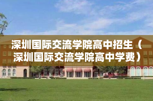 深圳国际交流学院高中招生（深圳国际交流学院高中学费）