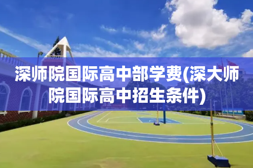 深师院国际高中部学费(深大师院国际高中招生条件)