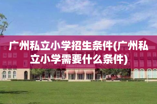 广州私立小学招生条件(广州私立小学需要什么条件)