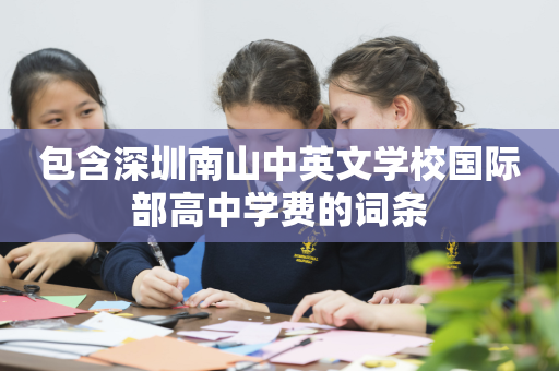包含深圳南山中英文学校国际部高中学费的词条