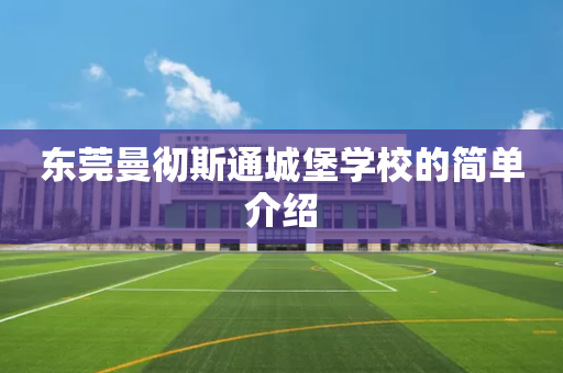 东莞曼彻斯通城堡学校的简单介绍
