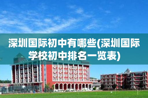 深圳国际初中有哪些(深圳国际学校初中排名一览表)