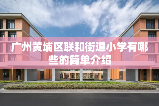 广州黄埔区联和街道小学有哪些的简单介绍