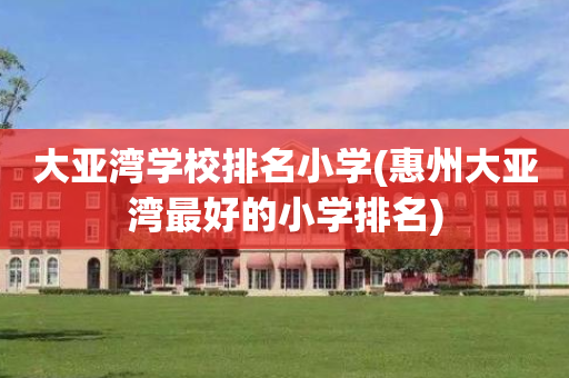 大亚湾学校排名小学(惠州大亚湾最好的小学排名)