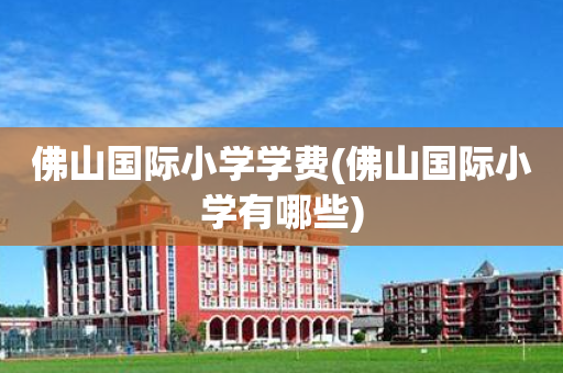 佛山国际小学学费(佛山国际小学有哪些)