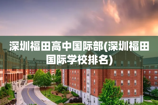 深圳福田高中国际部(深圳福田国际学校排名)
