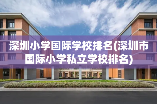 深圳小学国际学校排名(深圳市国际小学私立学校排名)