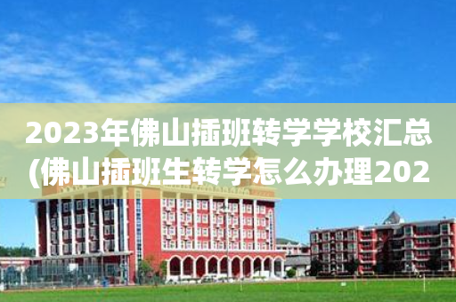 2023年佛山插班转学学校汇总(佛山插班生转学怎么办理2021新规)