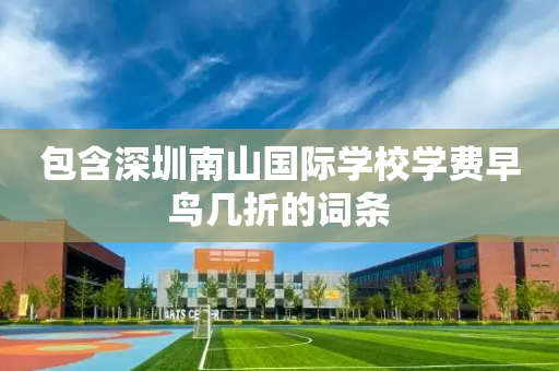 包含深圳南山国际学校学费早鸟几折的词条