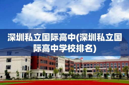 深圳私立国际高中(深圳私立国际高中学校排名)