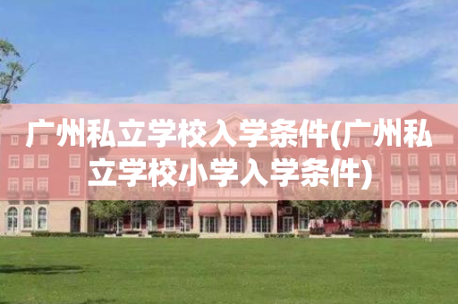 广州私立学校入学条件(广州私立学校小学入学条件)