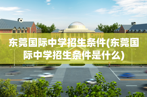 东莞国际中学招生条件(东莞国际中学招生条件是什么)