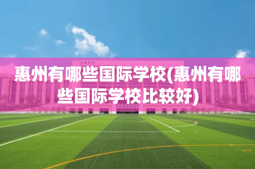 惠州有哪些国际学校(惠州有哪些国际学校比较好)