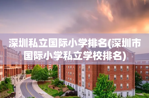 深圳私立国际小学排名(深圳市国际小学私立学校排名)