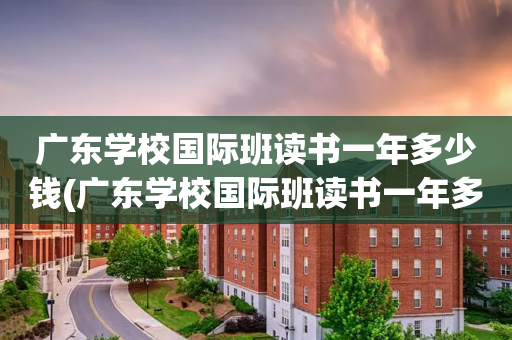 广东学校国际班读书一年多少钱(广东学校国际班读书一年多少钱费用)