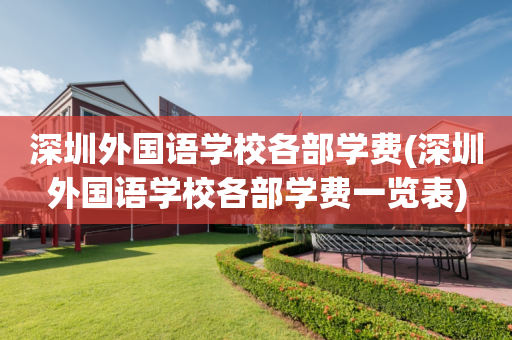 深圳外国语学校各部学费(深圳外国语学校各部学费一览表)