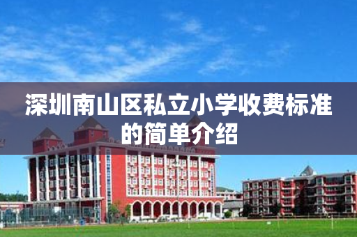 深圳南山区私立小学收费标准的简单介绍