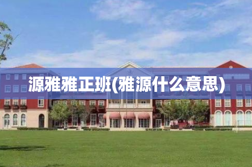 源雅雅正班(雅源什么意思)