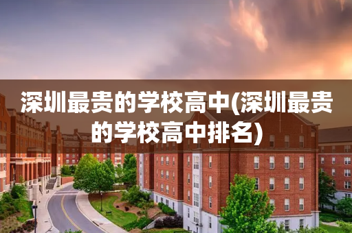 深圳最贵的学校高中(深圳最贵的学校高中排名)
