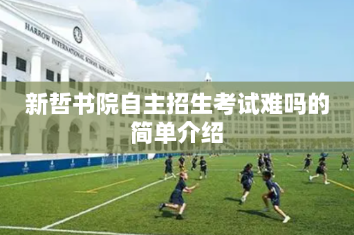 新哲书院自主招生考试难吗的简单介绍