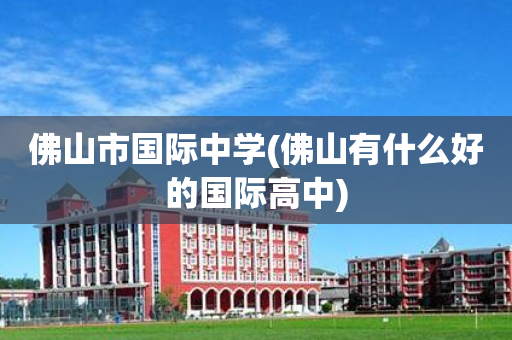 佛山市国际中学(佛山有什么好的国际高中)