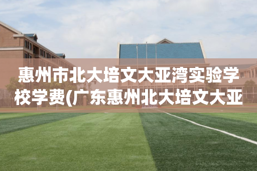 惠州市北大培文大亚湾实验学校学费(广东惠州北大培文大亚湾实验学校的公众号)