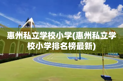 惠州私立学校小学(惠州私立学校小学排名榜最新)