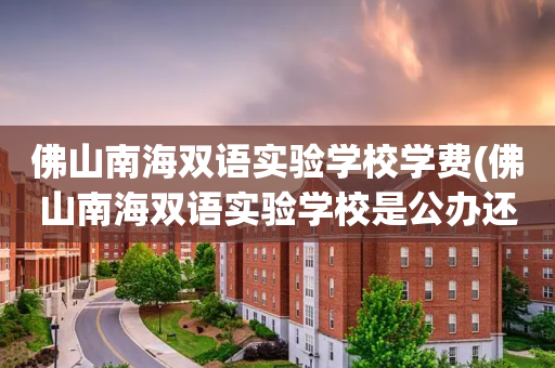 佛山南海双语实验学校学费(佛山南海双语实验学校是公办还是民办)