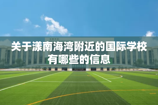 关于漾南海湾附近的国际学校有哪些的信息