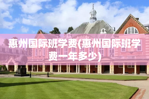 惠州国际班学费(惠州国际班学费一年多少)