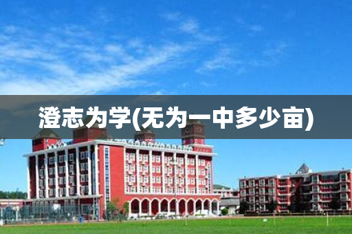 澄志为学(无为一中多少亩)