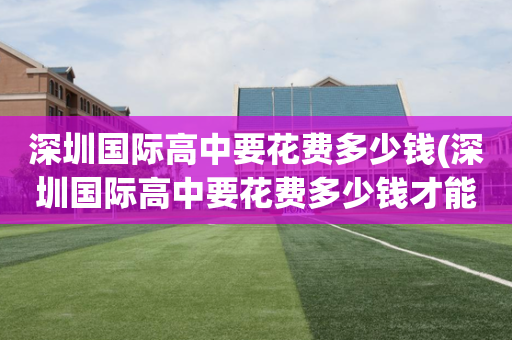 深圳国际高中要花费多少钱(深圳国际高中要花费多少钱才能上)