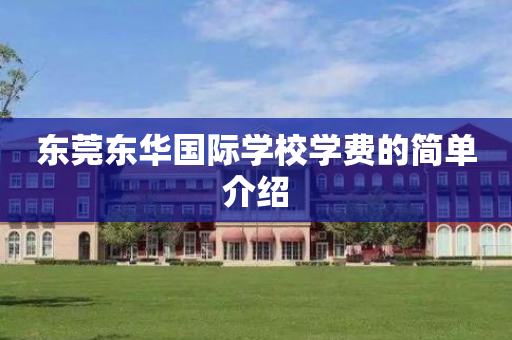 东莞东华国际学校学费的简单介绍