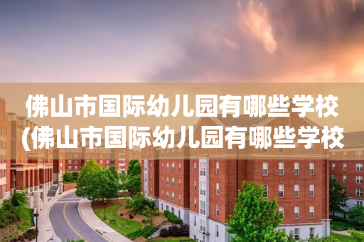 佛山市国际幼儿园有哪些学校(佛山市国际幼儿园有哪些学校好)