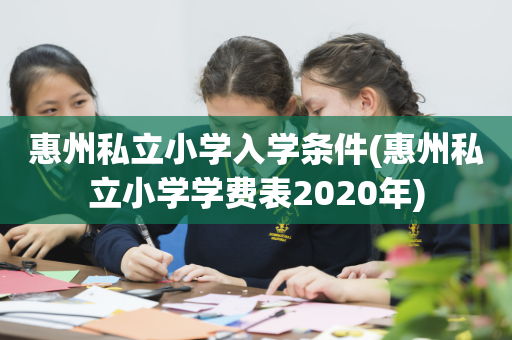 惠州私立小学入学条件(惠州私立小学学费表2020年)