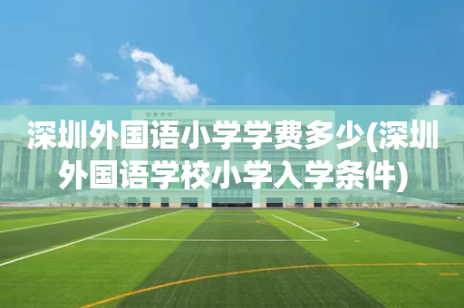 深圳外国语小学学费多少(深圳外国语学校小学入学条件)