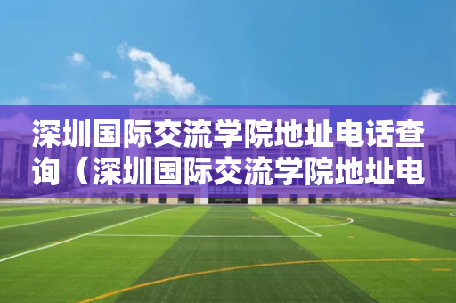 深圳国际交流学院地址电话查询（深圳国际交流学院地址电话查询号码）